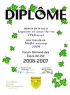 Diplme eau-de-vie de Nefle sauvage 2004